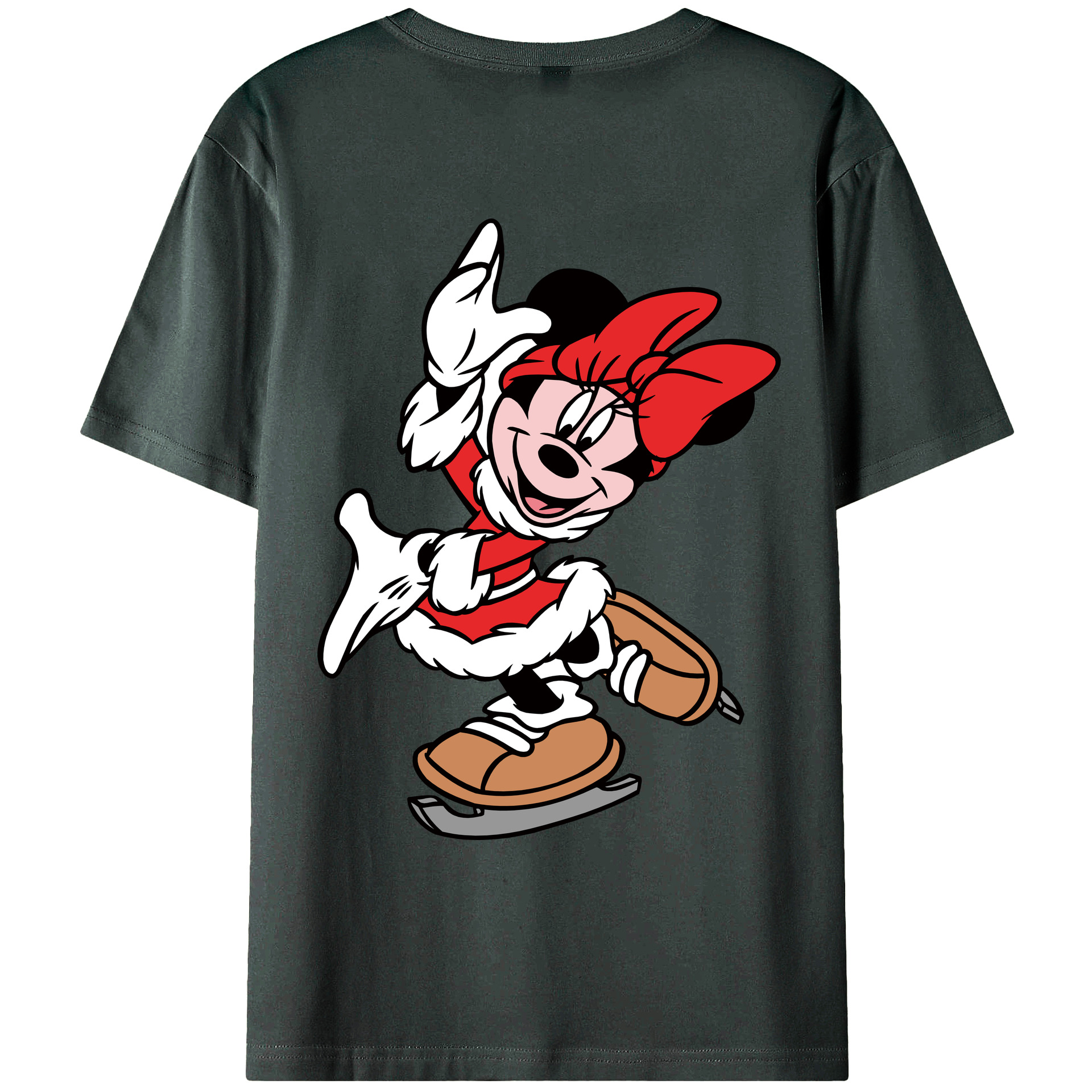 ミッキーマウス Mickey Mouse 綿100％ メンズ半袖Tシャツ（バックプリント） 通気性